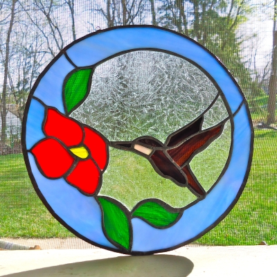 Stained Glass Hummer Square Reduced
